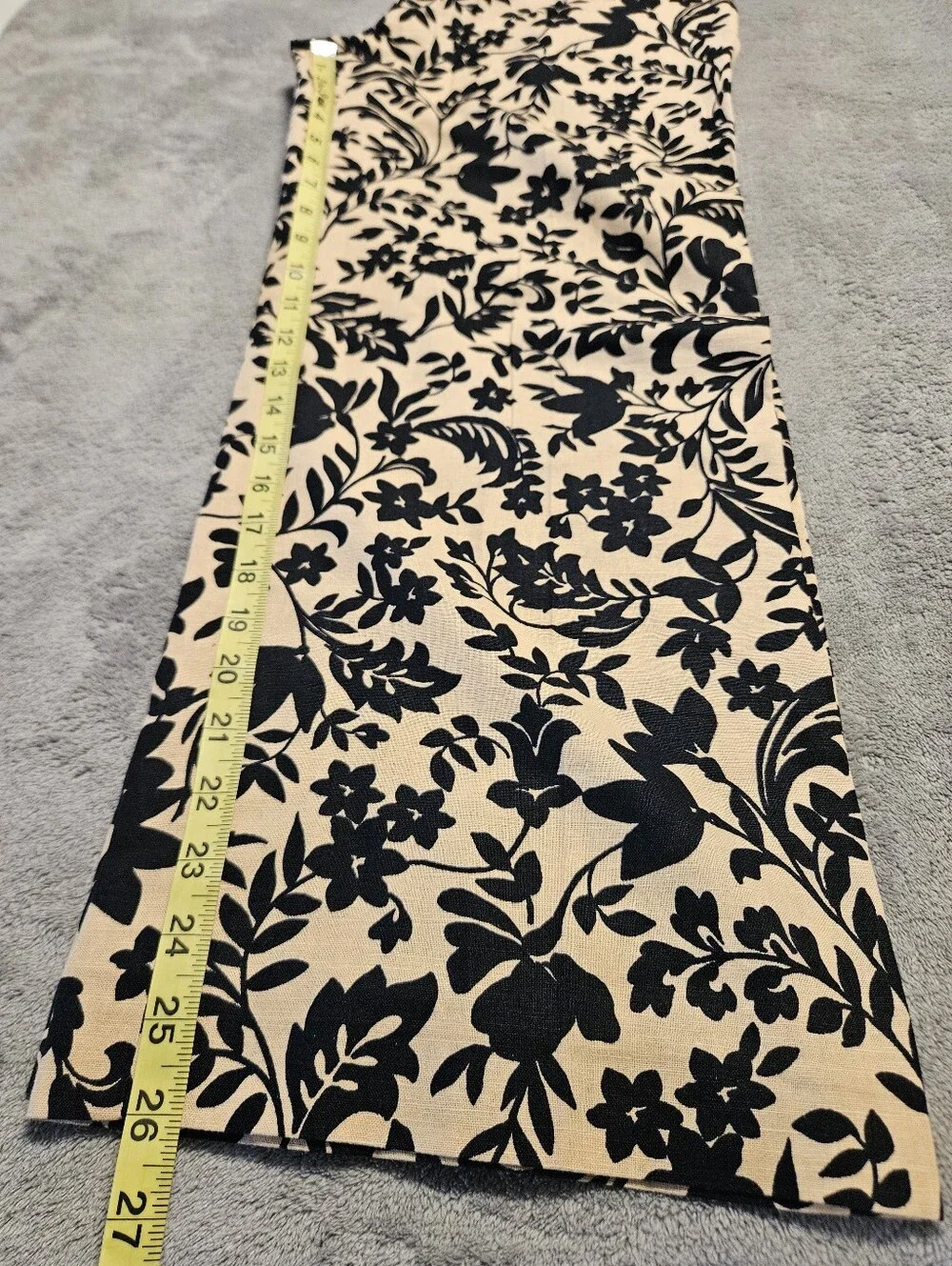 Sezane Martin Crop Nora Print Trousers Linen Blend Floral Pants Size 8